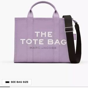 Marc Jacobs Canvas Lavender Tote Medium with Black Strap